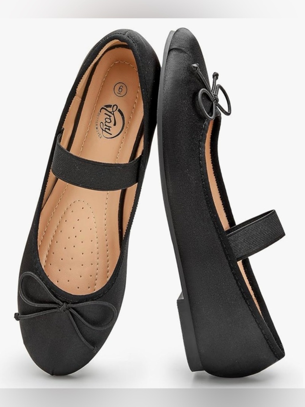 Black Mary Jane Ballet Flats with Bow